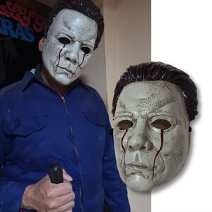🔪 Adult Michael Myers Halloween II Crying Blood Front Face Cosplay Costume Mask